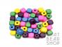 Colour Mix Cube Wood Beads - 10mm